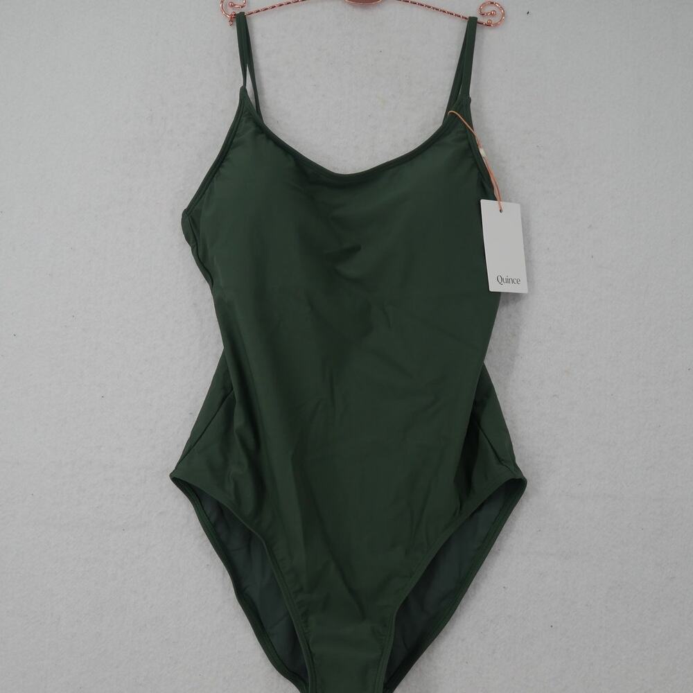 QUINCE Women's Medium Swimsuit Italian Cami One-Piece Palm Green NEW - Picture 4 of 11